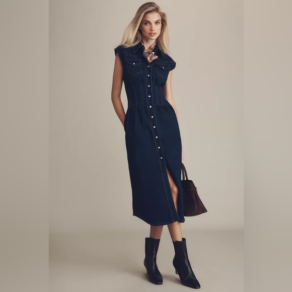 Anthropologie Dresses & Skirts - NWT! Anthropologie En Saison Eliana Sleeveless Midi Shirt Dress - Size Medium 🧱